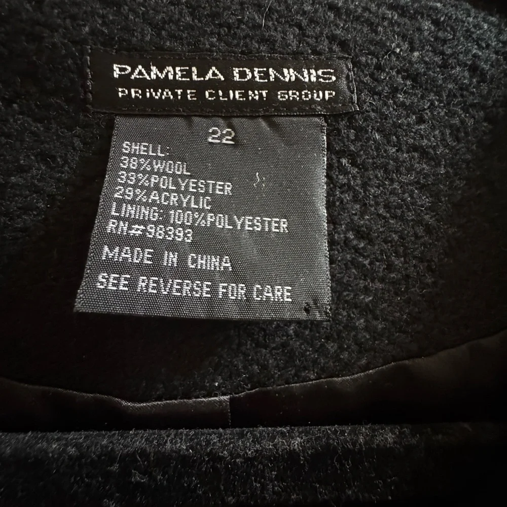 Pamela Dennis Black Textured Blazer Size 22W